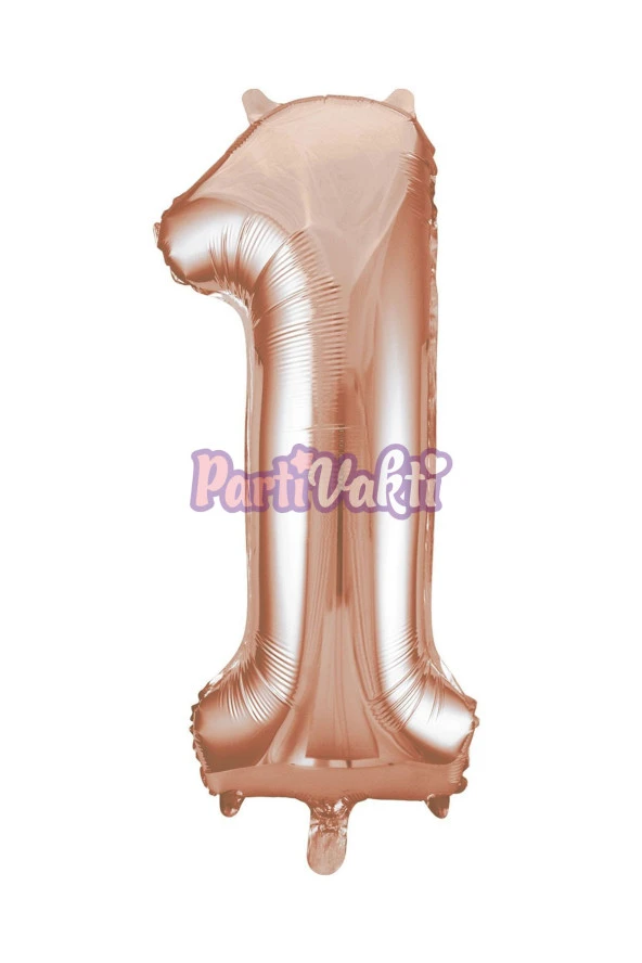1 Rakam Rose Gold Folyo Balon 40 cm - Resim 2