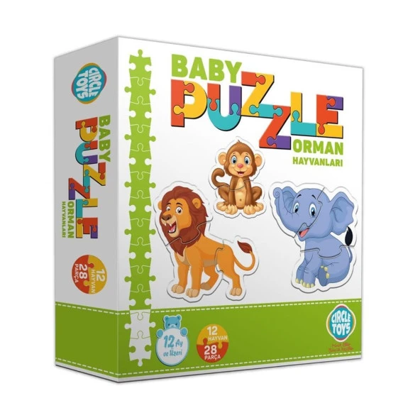 AteşTech Baby Puzzle Orman Hayvanları - 12 Hayvan - 1+ Yaş - 3