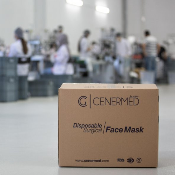 CenerMed Tek Kullanımlık Telli Ultrasonic Yetişkin Yüz Maskesi 1 Koli (50 Kutu) 2500 Adet Maske