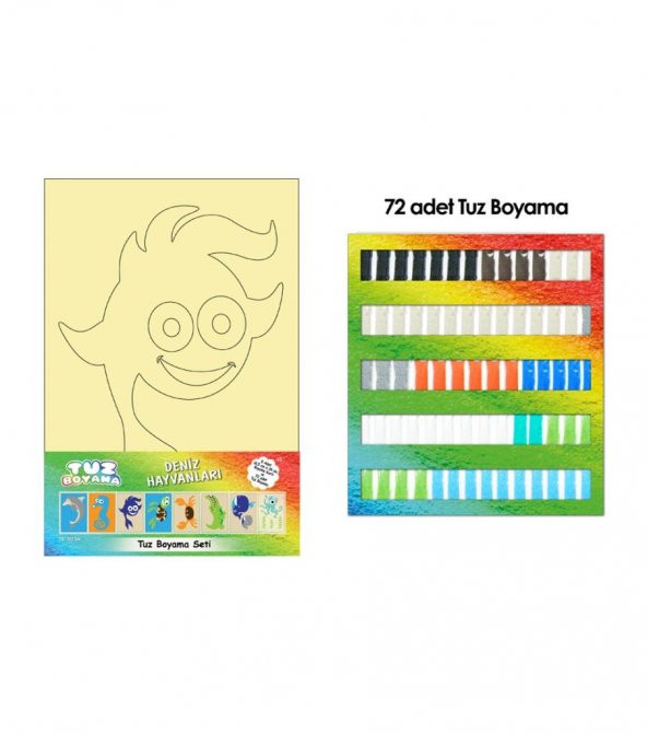 Deniz Hayvanları TB-002 16,5x23 cm Tuz Boyama Seti (8 Adet), Eğitici Oyun, Kum Boyama Seti - 3