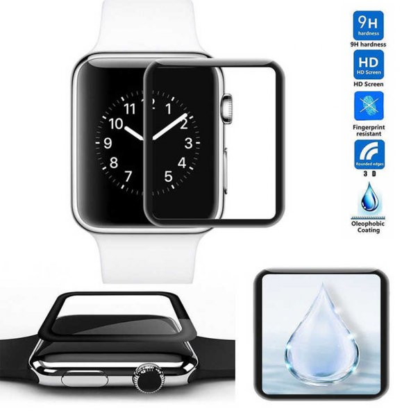 Apple Watch 38mm Zore Kenarları Metal Cam Ekran Koruyucu - 4