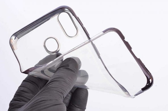Galaxy A40 Kılıf Zore Dört Köşeli Lazer Silikon - 3