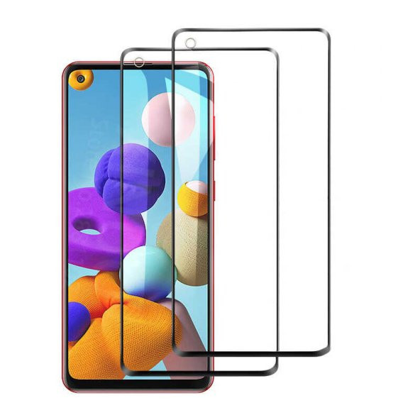 Galaxy A21 Zore Kenarları Kırılmaya Dayanıklı Cam Ekran Koruyucu - 2