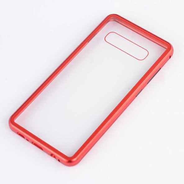 Galaxy S10 Kılıf  Evastore Dervrim Mıknatıslı Cam Kapak - 3