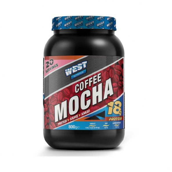West Mocha Proteinli Kahve Tozu 800 gr 20 Servis 1 HEDİYELİ