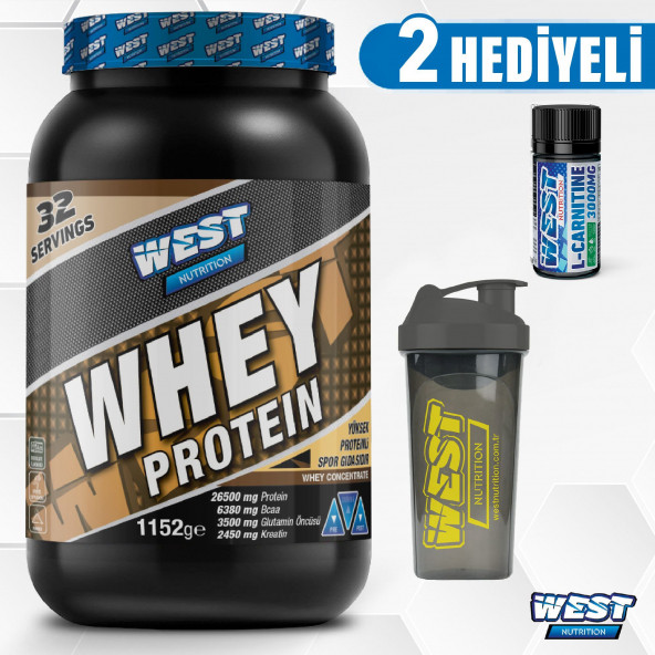 West Whey Protein Tozu 1152 gram 32 Servis 1 HEDİYELİ