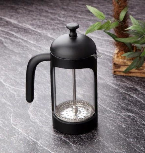 AROW 350 ML KAHVE BİTKİ ÇAYI DEMLİĞİ FRENCH PRESS SİYAH - 2