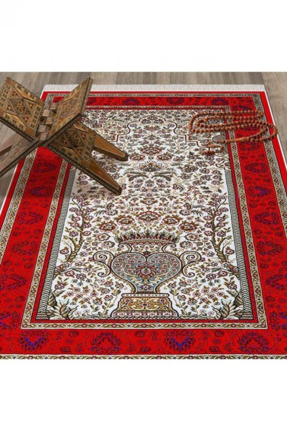 Gülsüm Kadife Seccade Kırmızı - 1
