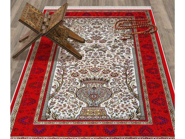 Gülsüm Kadife Seccade Kırmızı - 2