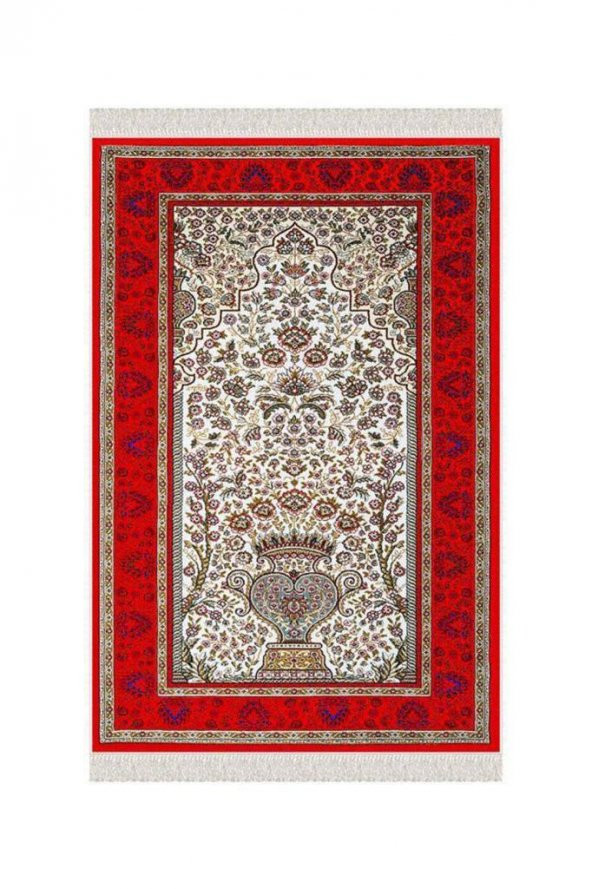 Gülsüm Kadife Seccade Kırmızı - 5