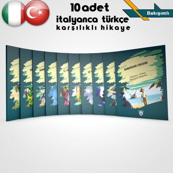 Türkçe-İtalyanca Bakışımlı Hikayeler Seti (10 Kitap)