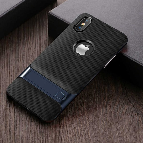 Apple iPhone X Kılıf  Evastore Standlı Verus Kapak - 5