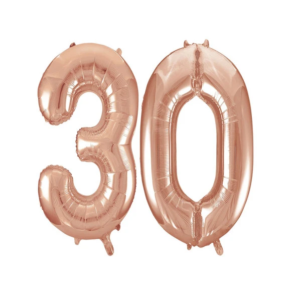 30.Yaş Folyo Balon Seti Rose Gold 40 cm