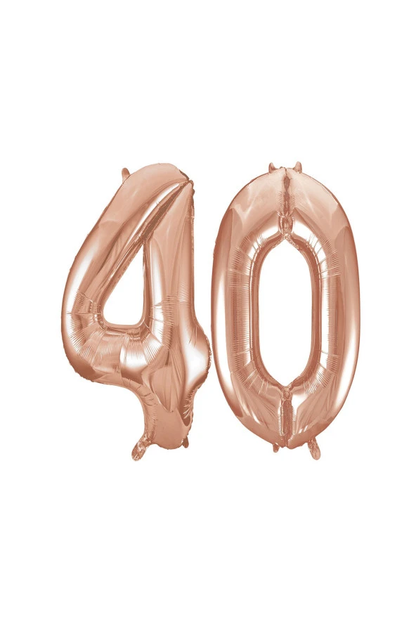 40.Yaş Folyo Balon Seti Rose Gold 40 cm - Resim 2