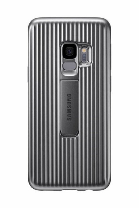 Samsung S9 G960 Protective Standing Kılıf Gümüş EF-RG960CSEGWW