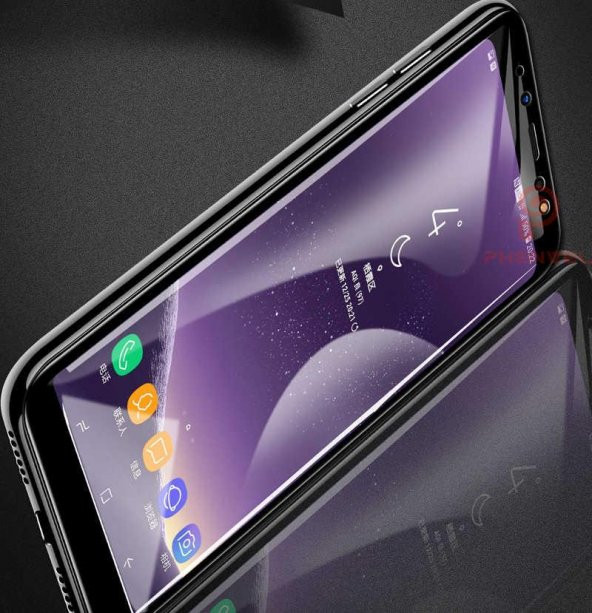 Galaxy A8 2018  Evastore Kenarları Kırılmaya Dayanıklı Cam Ekran Koruyucu