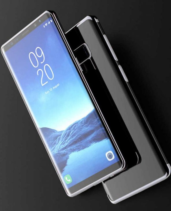 Galaxy Note 9 Kılıf  Evastore Dört Köşeli Lazer Silikon