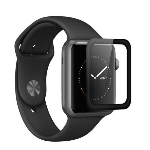 Apple Watch 38mm  Evastore Kenarları Metal Cam Ekran Koruyucu - 2