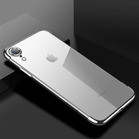 Apple iPhone XR 6.1 Kılıf  Evastore Dört Köşeli Lazer Silikon