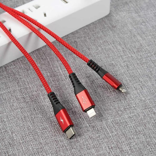 EVA D25 3 in 1 Cable Lightning (2)+Type-C