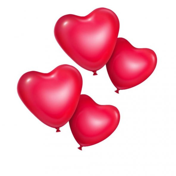 25 li Kırmızı Kalp Şekilli Balon