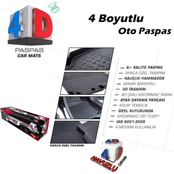 Hyundai Accent Blue 4D Havuzlu Paspas 2010 ve Üzeri A+Plus - 2