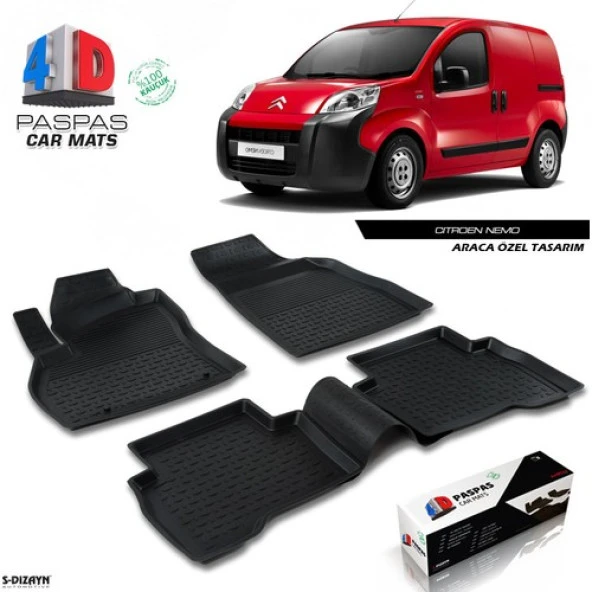 Citroen Nemo 4D Havuzlu Paspas Siyah A+Kalite - Resim 2