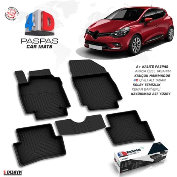 Renault Clio 4 4D Havuzlu Paspas 2012 ve Üzeri A+Kalite - Resim 2