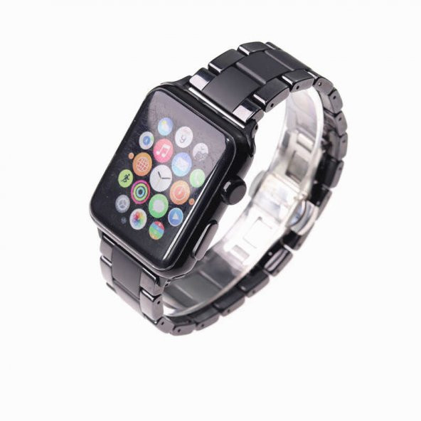 ​​​Apple Watch 44mm Mat Seramik Metal Kordon - 3
