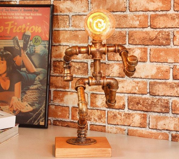 Hediyelik Kitap Okuma lambası, el yapımı ROBOT masa lambası - 2