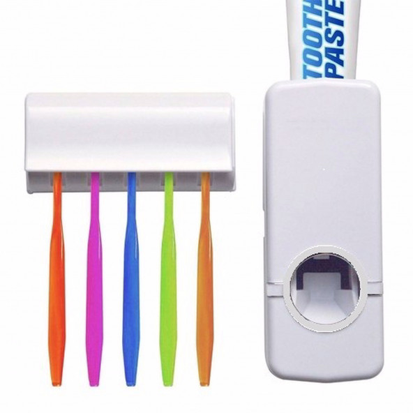 OTOMATİK DİŞ MACUNU SIKACAĞI DİŞ FIRÇASI ASKISI VE MACUNLUK SETİ