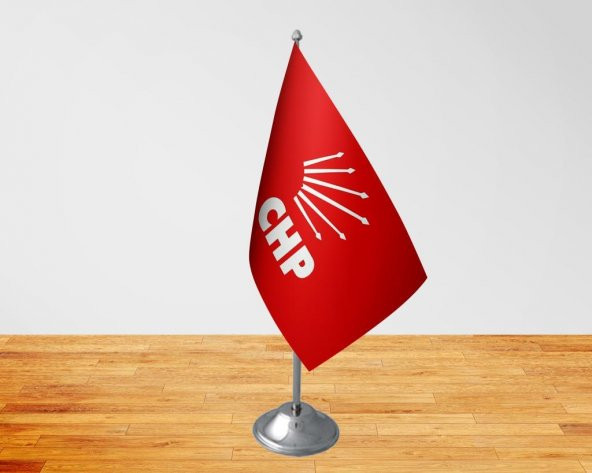 Masa Üstü CHP Bayrağı Tekli Masa Bayrağı ve Direği