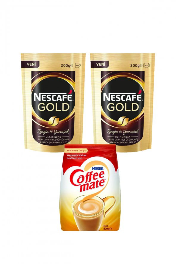 Nescafe Gold 200 gr 2 Adet + Nestle Coffee Mate 500 gr 1 Adet Fırsat Paketi