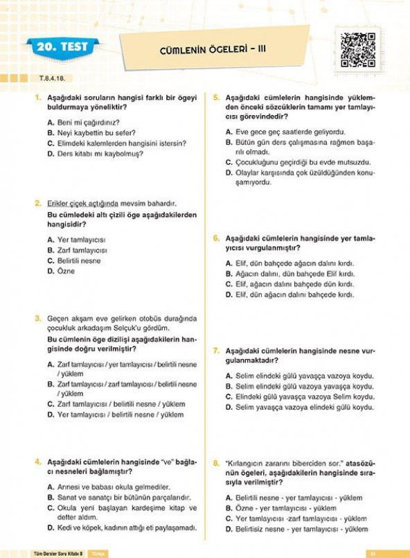 Koza Yayın 8. Sınıf Tüm Dersler Soru Kitabı - 3