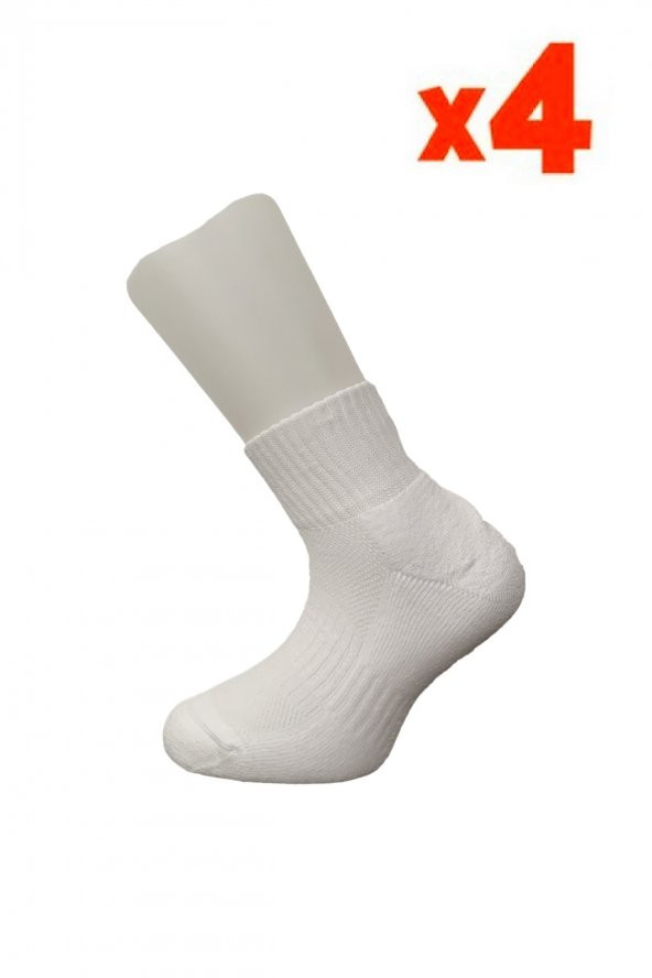 Tüter Beyaz Düz Bilek Boy Kadın Çorabı 4lü Set