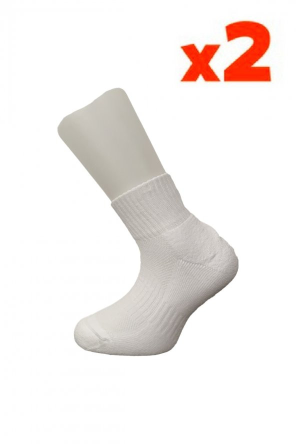 Tüter Beyaz Düz Bilek Boy Kadın Çorabı 2li Set