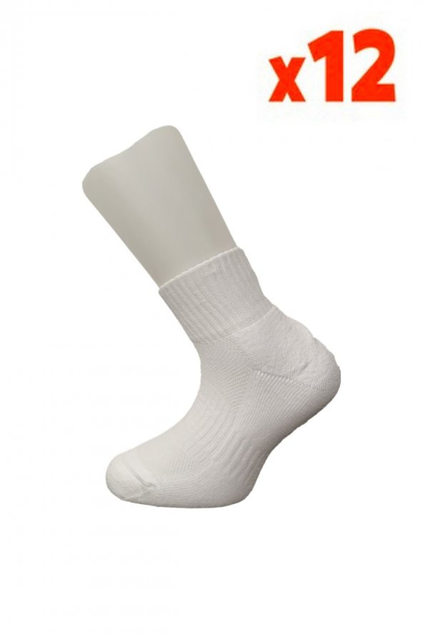 Tüter Beyaz Düz Bilek Boy Kadın Çorabı 12li Set