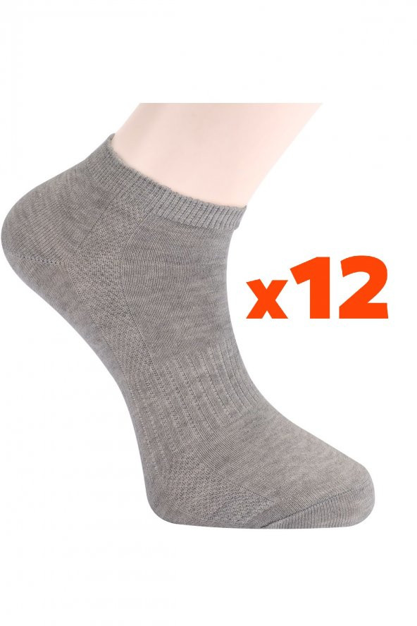 Tüter Gri Melanj Bilek Boy Kadın Çorabı 12li Set