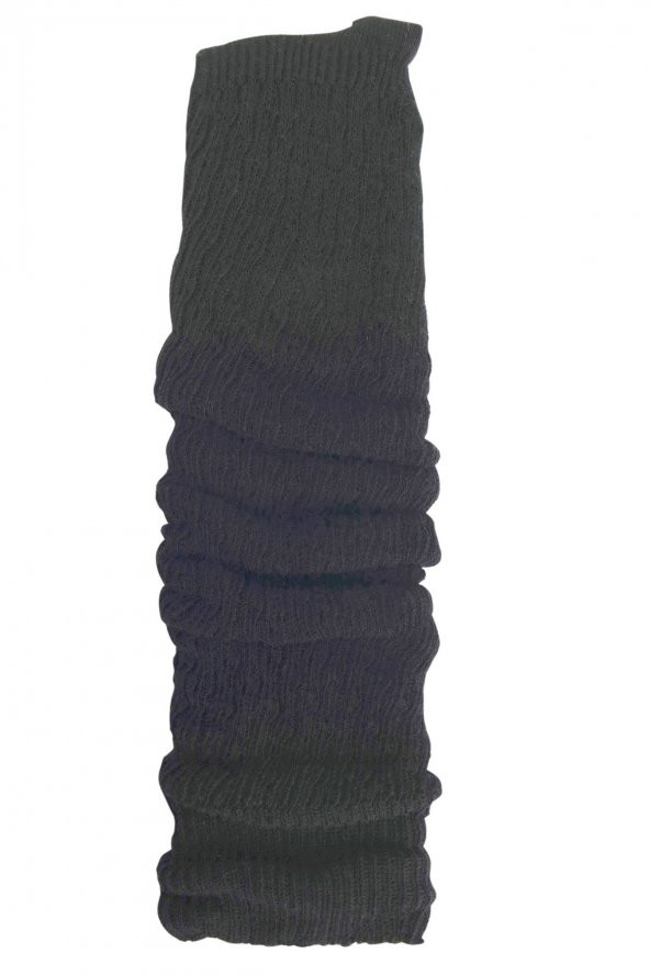 Tüter Siyah Örgü Desenli Diz Üstü Kadın Çorap