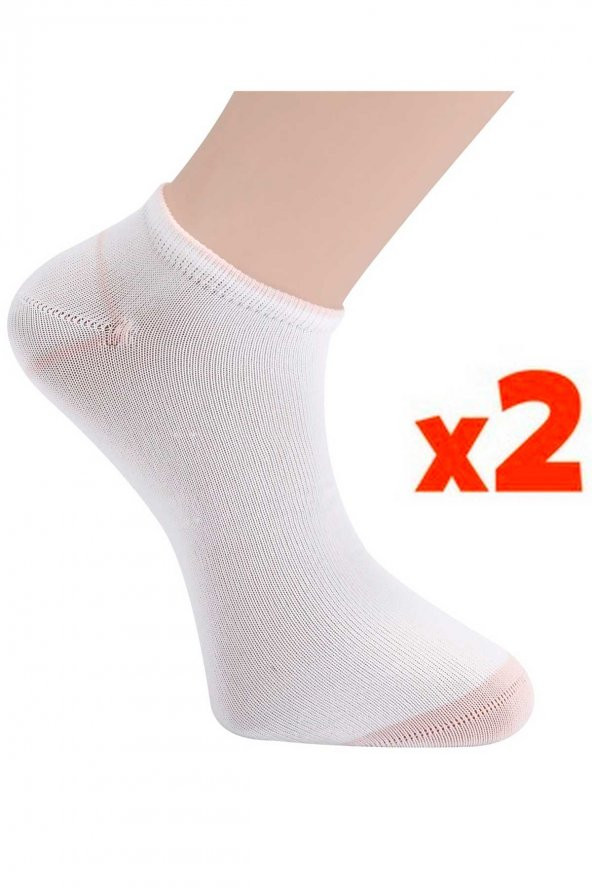 Tüter Beyaz Pudra Sneaker Kadın Çorabı 2li Set