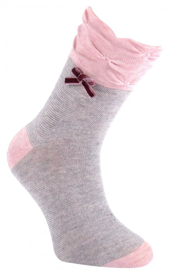 Tüter Büzgülü Pembe Kadın Çorap