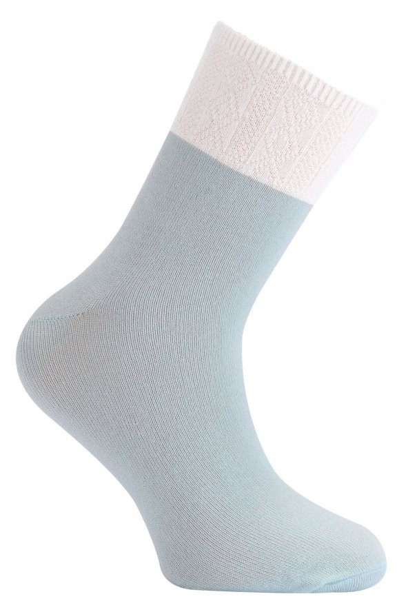 Tüter Beyaz Kabartmalı Aqua Kadın Çorap