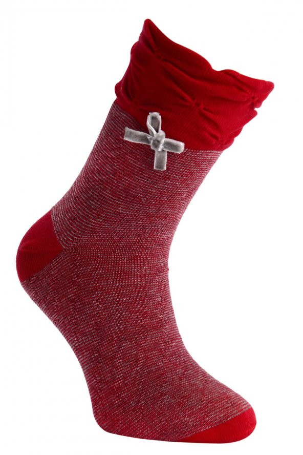 Tüter Büzgülü Kırmızı Kadın Çorap