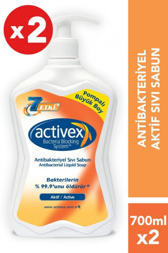 Antibakteriyel Sıvı Sabun 2li Set Aktif 700 ml x 2