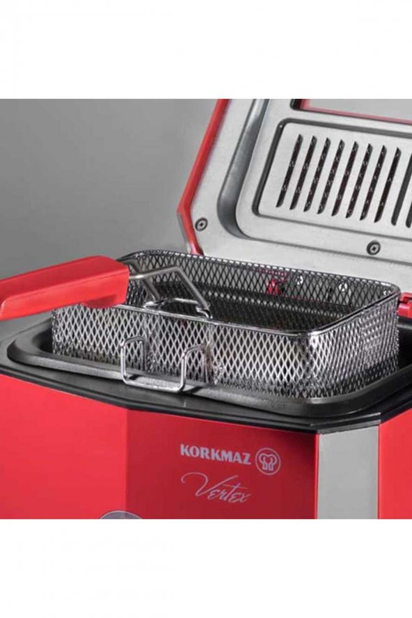 KORKMAZ A486-02 Korkmaz Vertex Kırmızı Fritöz - 2