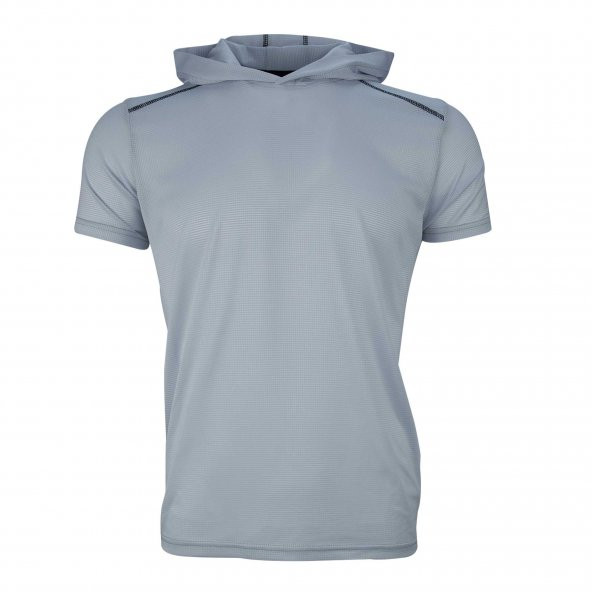 FİMERANG Basic Spor Kapşonlu T-Shirt - Gri-