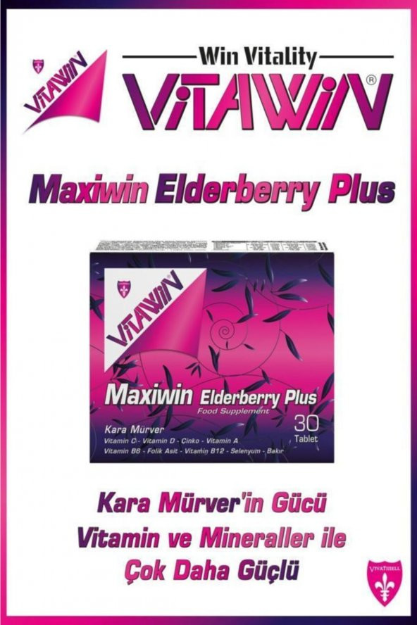 Vitawin Maxiwin Elderberry Plus Kara Mürver Ekstreli 30 Tablet