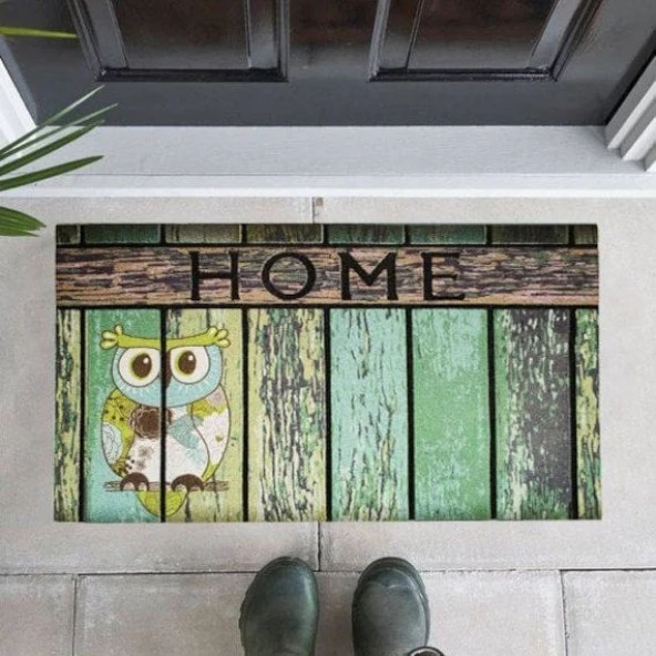 Giz Home Mozaik Yeşil 40x60 Desenli Kapı Önü Paspası