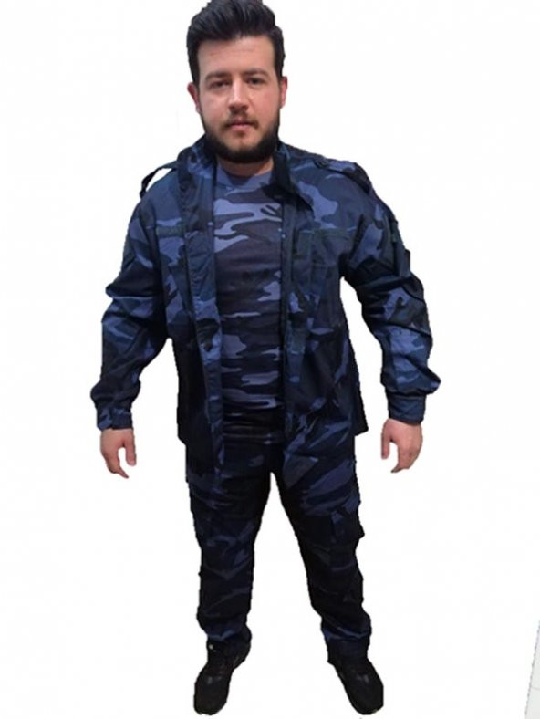Mavi Kamuflaj Alt-Üst Kamuflaj Desenli Outdoor Askeri akım - 4