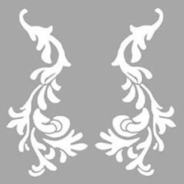 Çiçek Motif-3 Stencil Boyama şablonu 30x30 cm, Duvar Stencil, Fayans Stencil, Mobilya Stencil